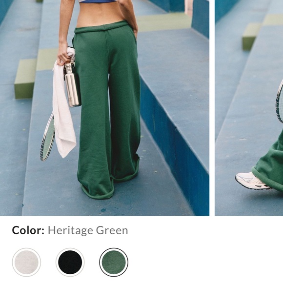 Free People Movement For The Win Wide Leg Pants NWOT Size S Heritage Green - Picture 2 of 6